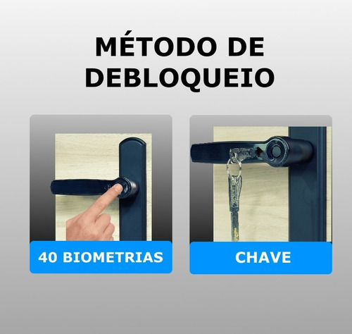 Imagem 2 de 6 de Fechadura Digital Biometrica Trava Primebras Reversível Luxo