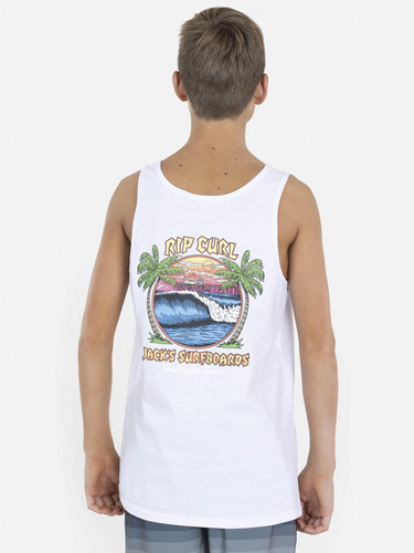 Polera Jack Hb Pier Tank Juvenil Blanco Rip Curl