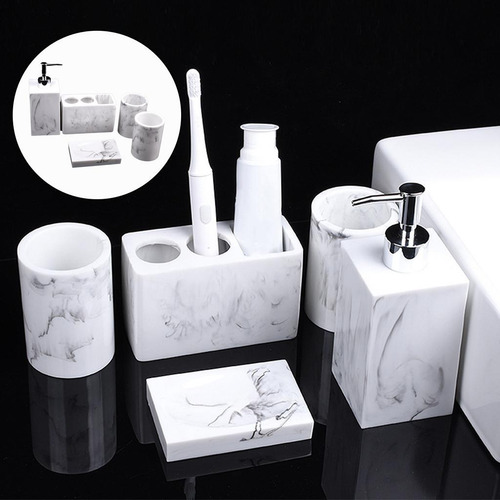 Accesorios De Baño Set 5pcs Soporte Para Cepillo De Dientes