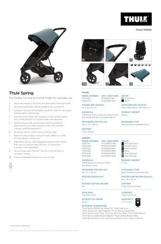 Carrinho De Bebê Spring Olive Chassi Black - Thule