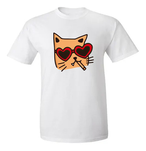 Remera Gato Meme Fumando Diseño Exclusivo Adultos Y Niños 