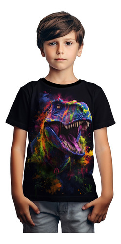 Playera Niño Dinosaurio Carnívoro T Rex  Tela Deportiva