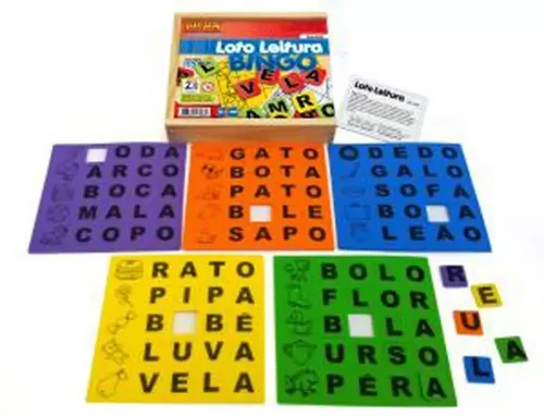 Jogo Alfabetização Loto Leitura Bingo Com 4 Tabuleiros 154 peças - Futura  Brinquedos Educativos