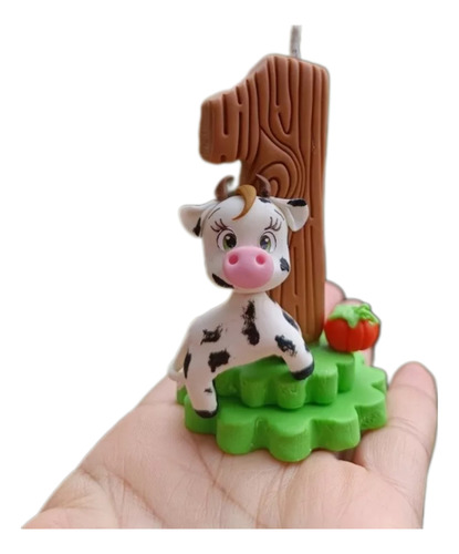 Topo De Bolo Vela Personalizada Tema Fazendinha 1 Ano Biscui