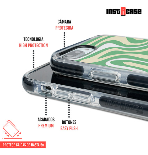 Funda Para iPhone Con Tu Nombre Para Mujer Curvas Verde