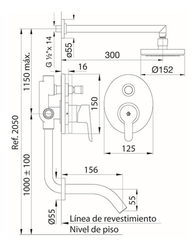FV Puelo 0106/B5 color cromo y acabado cromado