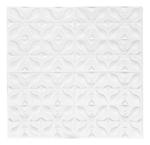 Placa Autoadhesiva 3d Revestimiento Decorativo Pared Interior Panel Vinílico Pack X5 M2 - Sheshu Color Blanco