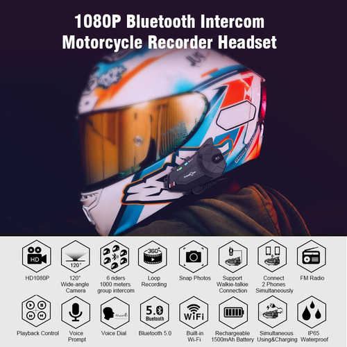 || Intercomunicador Bluetooth Con Cámara Y Grabadora De