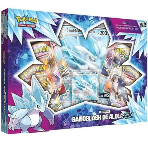 Pokémon Box Coleção Sandslash De Alola Gx Com Carta Grande