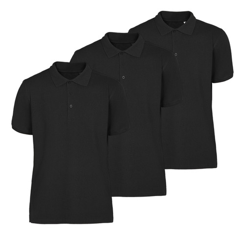 Kit 3 Camisas Polo Masculinas Camiseta Básica Polo Casual
