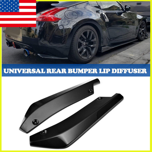 2pcs Car Universal Black Rear Bumper Lip Diffuser Splitt Jjb