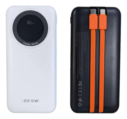 Power Bank Batería De Respaldo 10,000 Mah Cables C Lightning