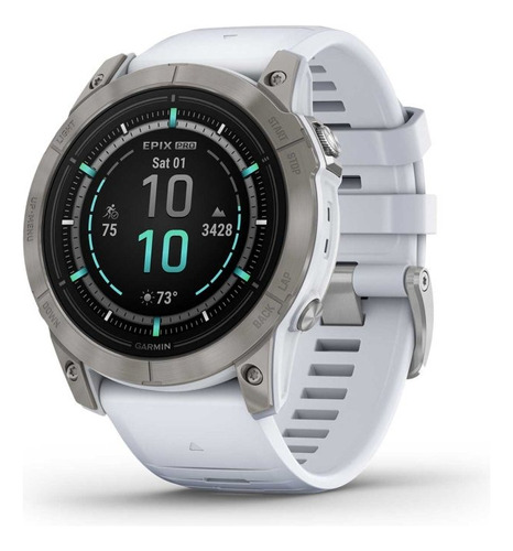 Garmin Epix Pro (g2) Sapphire, titânio/branco 51 mm Cor da caixa: branca, cor da pulseira, cor da moldura: titânio