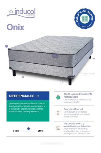 Sommier + Colchon Inducol Onix 90x190