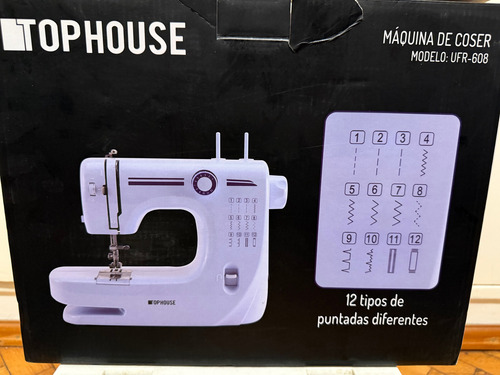 Máquina De Coser De Uso Familiar Con 12 Diseños De Puntadas Blanco