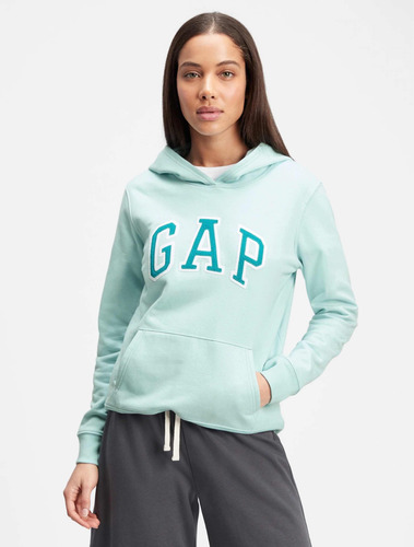 Poleron Gap Mujer Canguro Mellow Blue