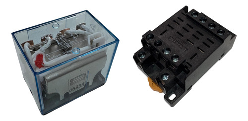 Ly4n-j-220vac Relevador + Base Ptf14a-e 14 Pin 220vac Omron