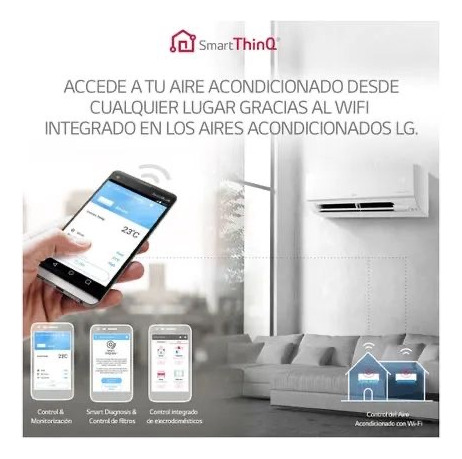Aire Acondicionado Split Lg S4-w24k231e Inverter 5500fr Wifi Blanco
