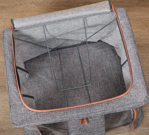 Caja Canasto Organizador De Tela Plegable 22l C Visor - Lima
