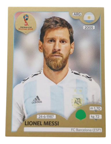 Figurita De Lionel Messi Rusia 2018 Gold! Lionel Messi Rusia 2018 Gold