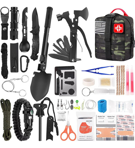 Luxmom Survival Kit And First Aid Kit, 142pcs Professional S