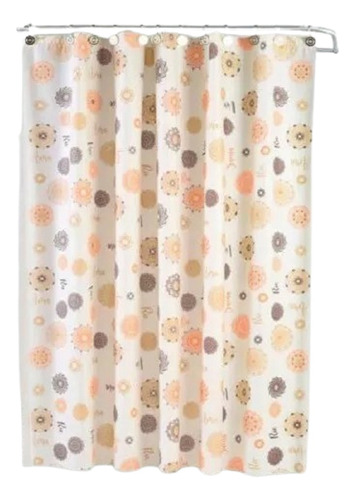 Cortina De Baño Estampada Línea Mandala Protector + Ganchos