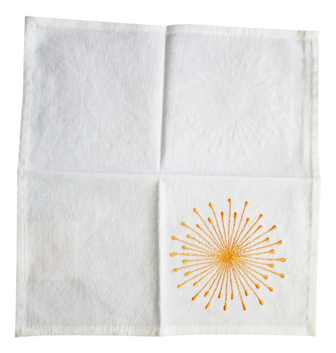Juego 4 Servilletas Brang Algodón Suave Bordadas Blanco
