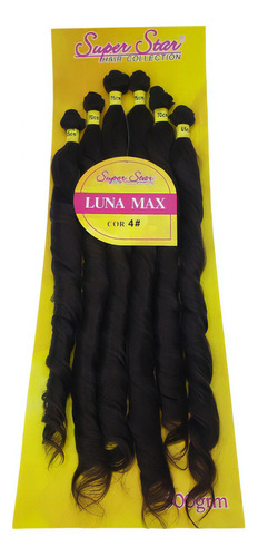 Cabello largo, rizado y ondulado de Luna Max, que cierra la cabeza, 300 g, color chocolate