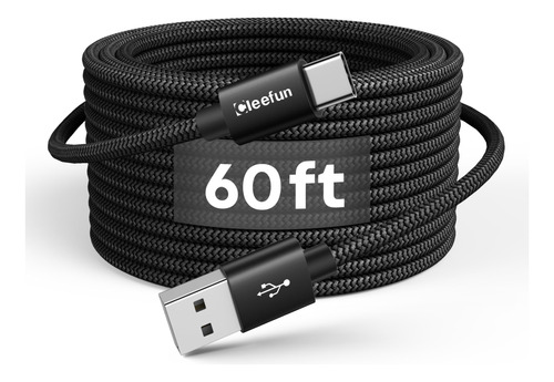 Cleefun Cable Usb C Extralargo De 60 Pies, Cable De Carga Us