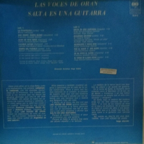 Lp Las Voces De Oran (salta Es Una Guitarra) Difusion