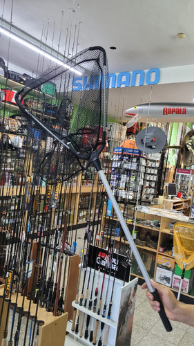 Copo Red Pesca Surfish 100cm Aluminio Plegable Redes Peces Color Negro