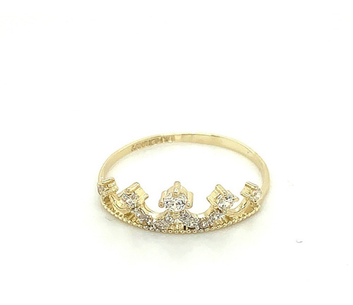 Anillo Corona Fashion Oro Amarillo 10k Ideal Para 15 Años