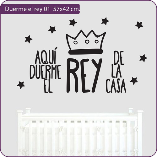 Vinilo Decorativo Bebé Cuarto Aquí Duerme El Rey De La Casa