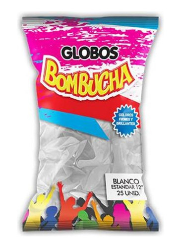 Globos Bombucha Standard 12 X 25 Un. Blanco 