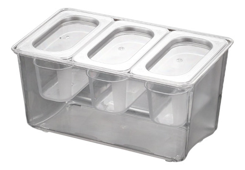 Servidor De Condimentos Refrigerados, Caja 3 Compartimentos