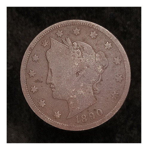 Estados Unidos 5 Cents 1890 Bueno Km 112 Oxidada