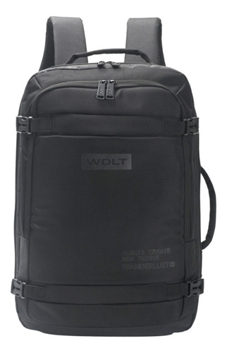 Mochila De Viaje Cabina Carry On Avion Impermeable Viral Color Negro Diseño De La Tela Liso