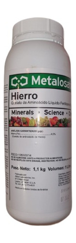 Metalosate Hierro Fertilizante Foliar 1l