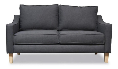Love Seat Menken Sofamatch, Tela Quantum, Patas Natural Color Graphite Diseño de la tela Tela Microfibra