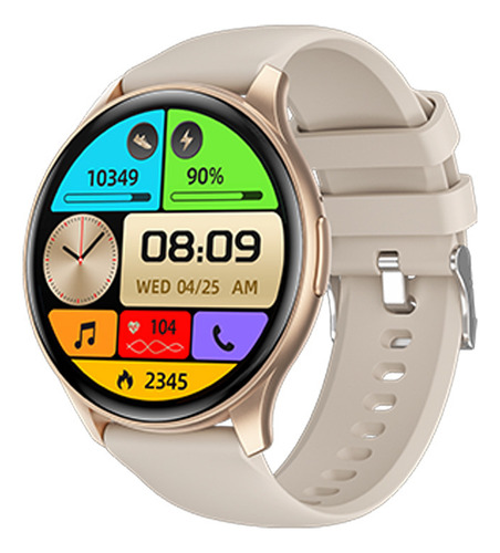 Reloj Deportivo Bluetooth Con Pantalla Redonda Amoled Caja Dorado