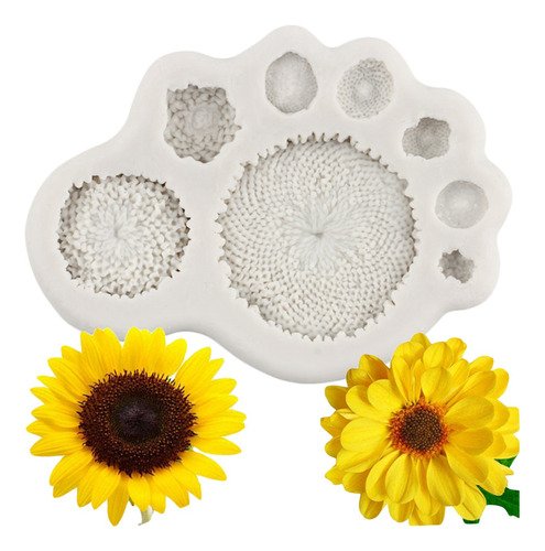 1pcs Molde De Silicon Girasol Fondant Chocolate Pasta Resina