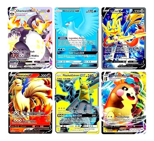 Kit 30 Cartas Pokémon GX/EX/Vmax/V/Lendarios /Megas rainbow