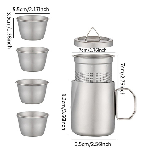 Juego De Té De Titanio Regalo De Tetera De Viaje Con Bolsa.