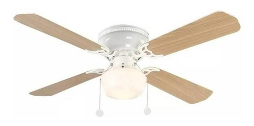 Ventilador de techo Littleton 112044 blanco con 4 aspas color blanco y roble blanqueado de mdf, 42" de diámetro 120 V