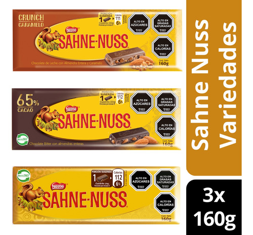Pack Chocolates Sahne Nuss Variedades 160g