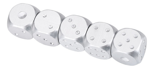 Juego De Dados Cuadrados Plateados, 5 Piezas, Aleación De Al