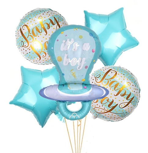 Globo Forma Chupón Pack De 5 Globos Para Baby Shoer, Cumple