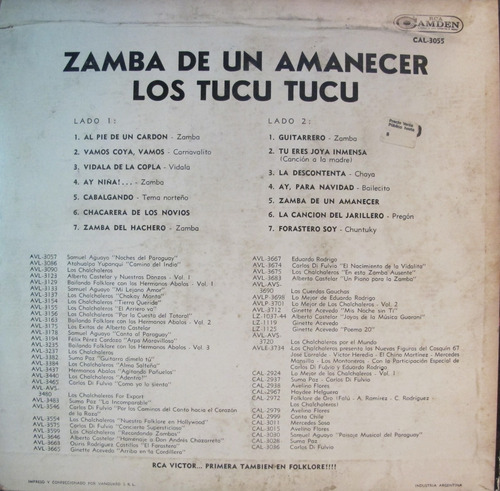 Los Tucu Tucu - Zamba De Un Amanecer - Lp Arg 19xx (Usado)