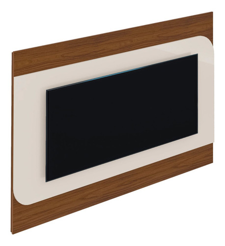 Painel De Tv 86 Polegadas Com Suporte Para Sala E Quarto Cor Cedro / Off White