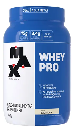 Whey Pro Baunilha Max Titanium Protein Pro Com Bcaa E Aminoácidos...